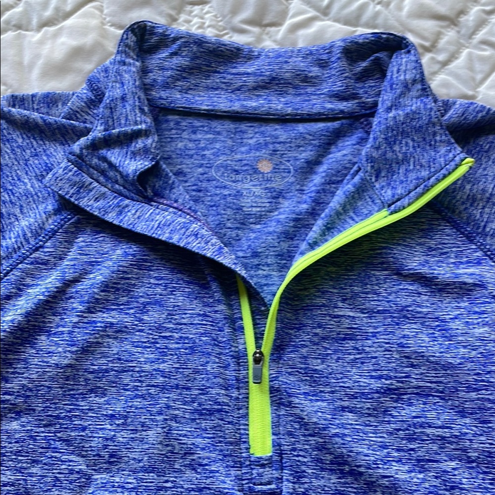 Tangerine Blue Pullover with Yellow Accent - Picture 3 of 10